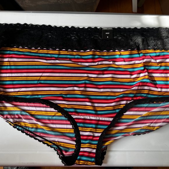 NWT Torrid Multi Colored Striped Second Skin Panties Size 5 - Picture 1 of 4